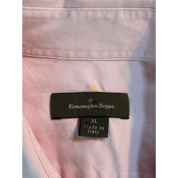 Ermenegildo Zegna Shirt Casual Luxury Pink Long‎ Sleeve Italy XL - Picture 8 of 8